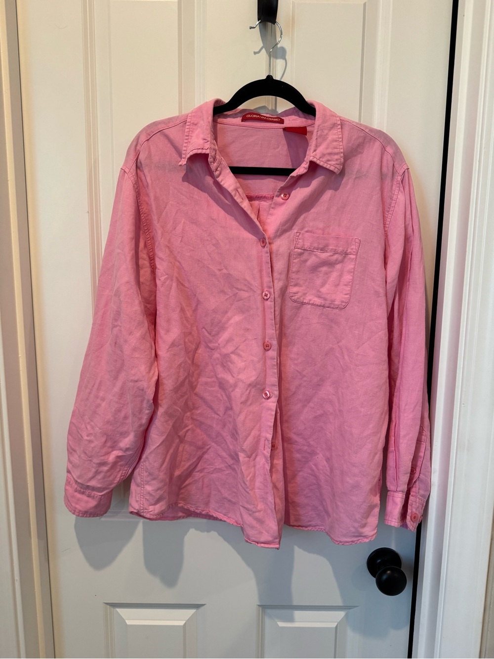 Gloria Vanderbilt Pink Collared Button-Up Shirt